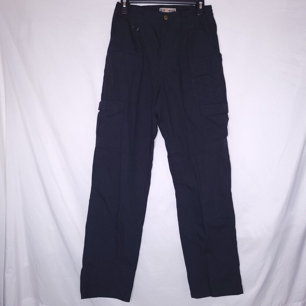 5.11 Tactical Cargo Pants Mens 28x34 Black Ripstop Taclite Pro 74273